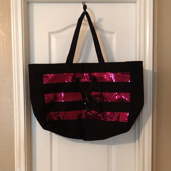 Victoria’s Secret Black Canvas Weekender Tote - Picture 2 of 8